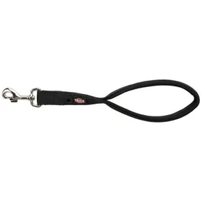 Smycz krótka PREMIUM płaska czarna M-XL 30 cm/25 mm